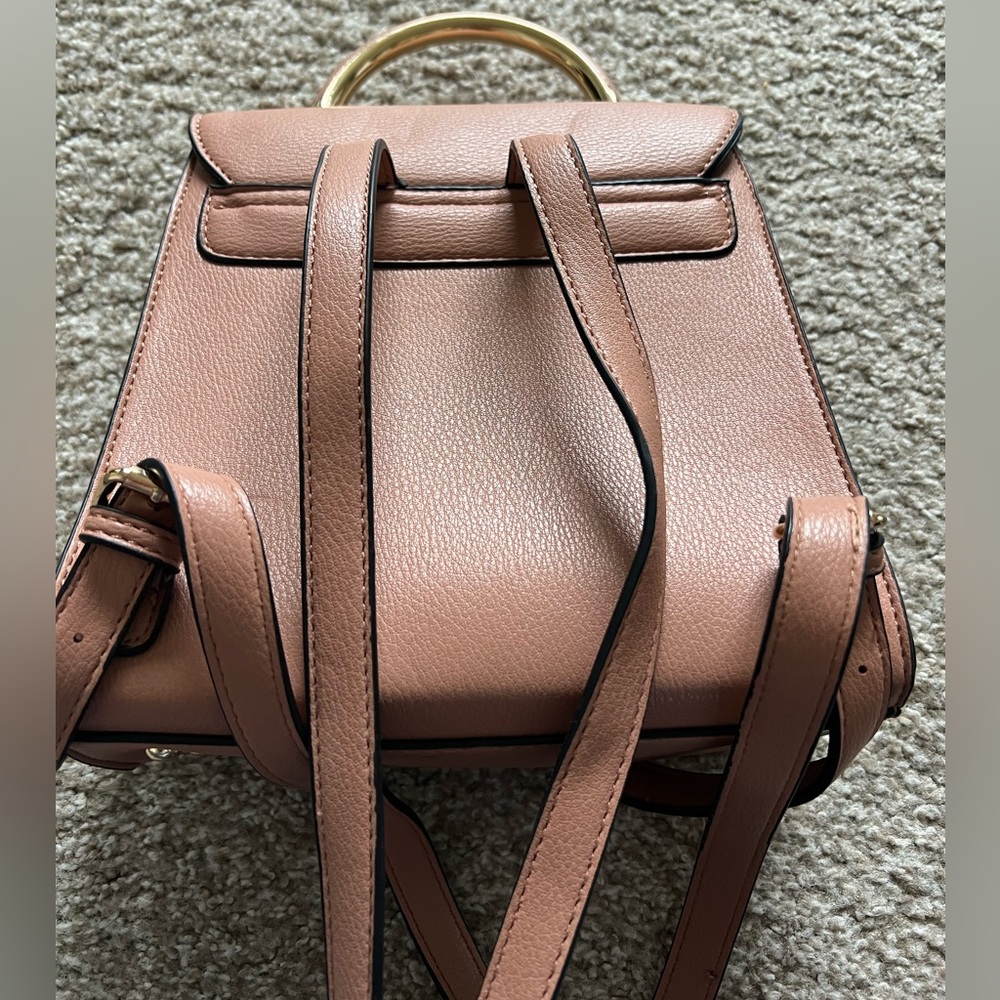 Pink Tan Faux Leather Backpack - Picture 2 of 6